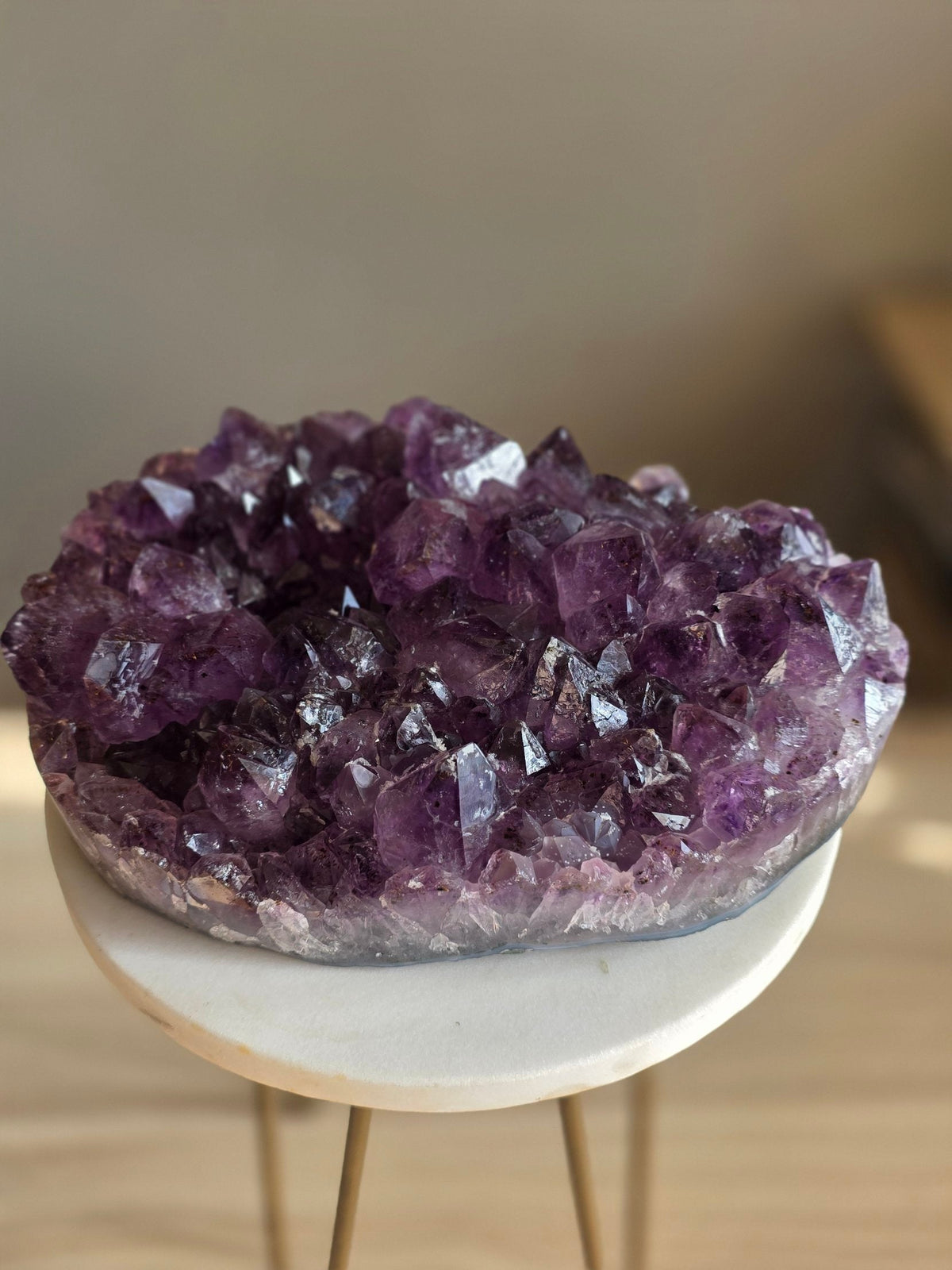 Deep purple amethyst geode cluster from Brazil
