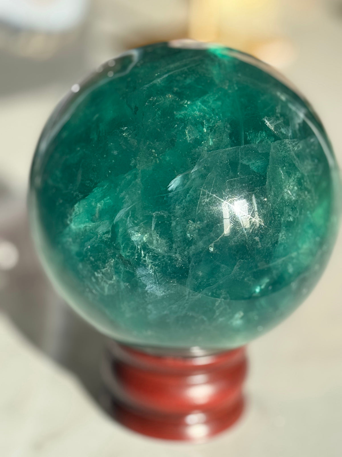 Green fluorite crystal sphere – crystals for clarity and focus