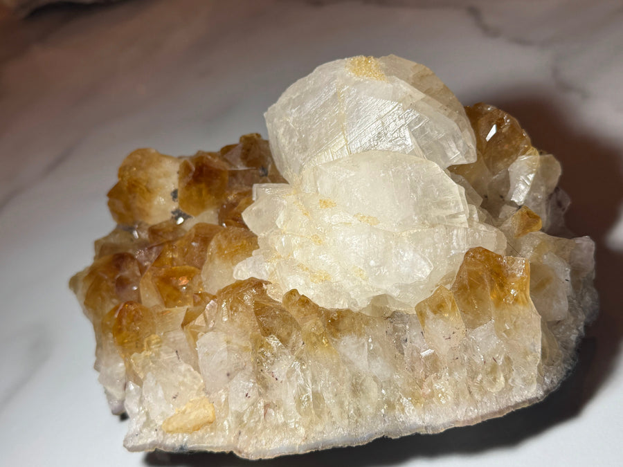 Citrine and calcite crystal cluster – shop crystals by price
