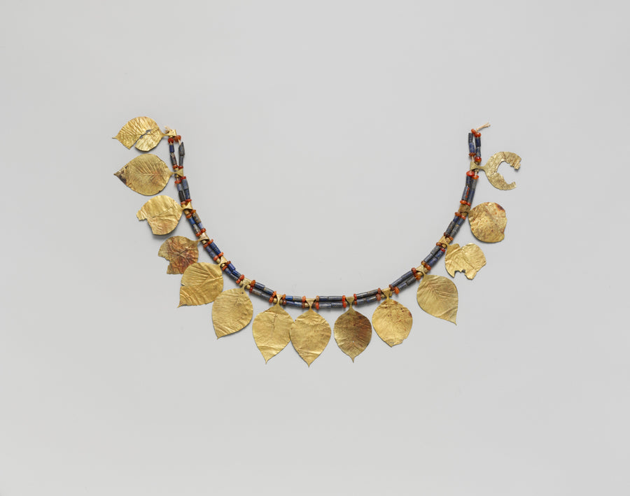 Sumerian gold, lapis lazuli and carnelian necklace from Ur, c. 2600 BC