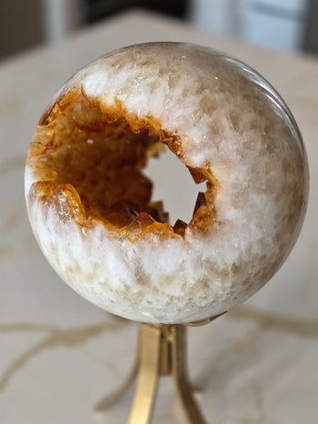 9.2kg natural citrine geode sphere – view 2