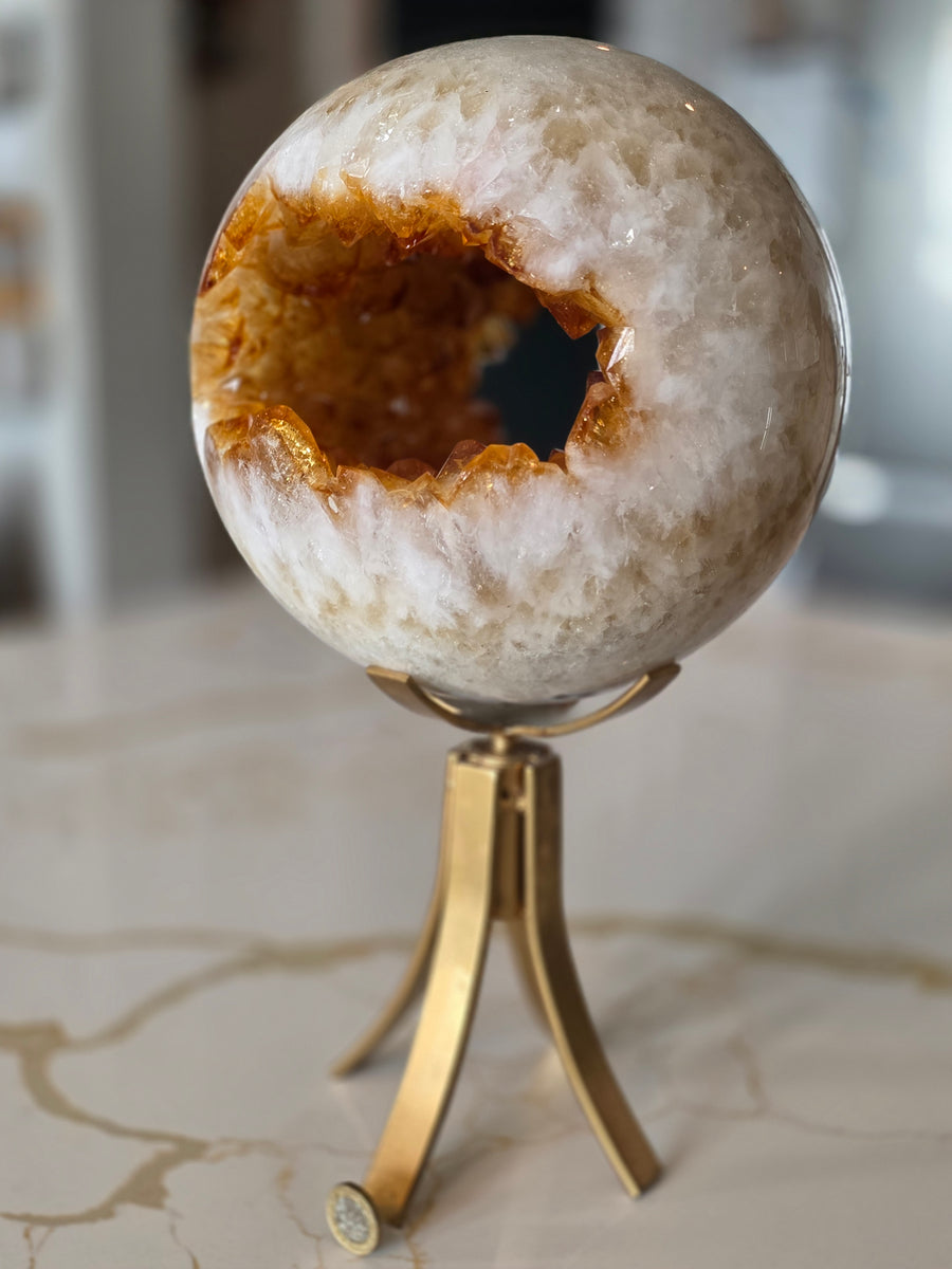 9.2kg natural citrine geode sphere