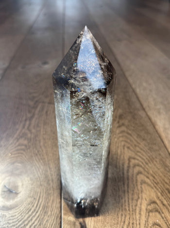 1.4kg polished smoky quartz crystal tower – view 5