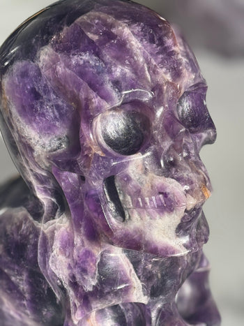 Carved Brazilian amethyst crystal skull 1.9kg – view 2
