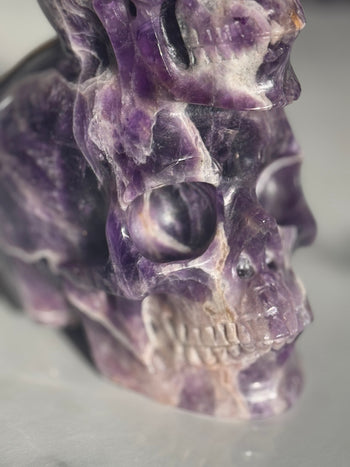 Carved Brazilian amethyst crystal skull 1.9kg – view 3