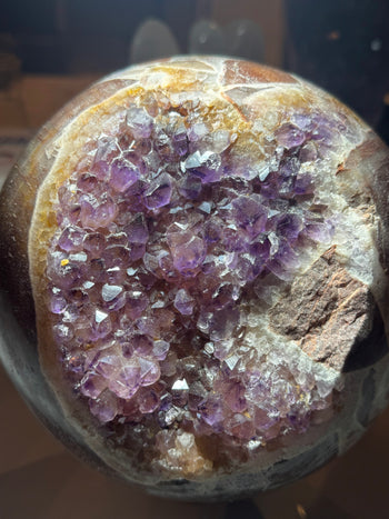 8.5kg amethyst geode sphere with chalcedony and jasper – view 3