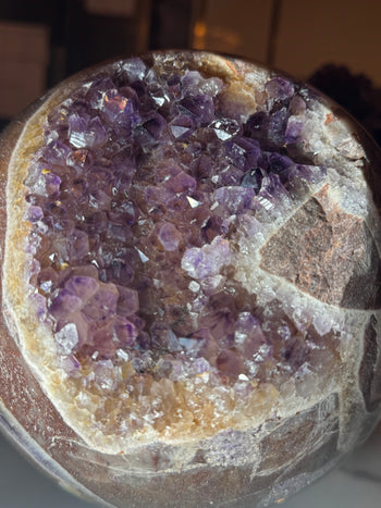 8.5kg amethyst geode sphere with chalcedony and jasper – view 6