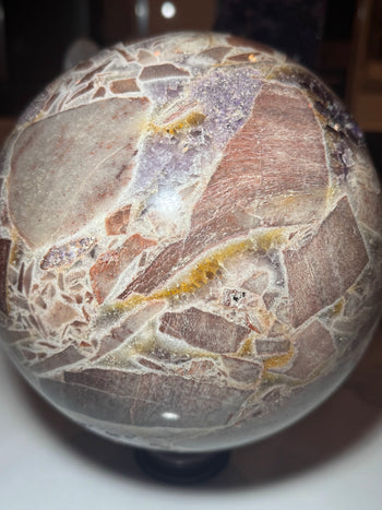 8.5kg amethyst geode sphere with chalcedony and jasper – view 5