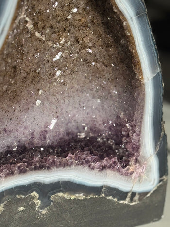 14.4kg tricolour amethyst cathedral geode from Brazil – alternative view