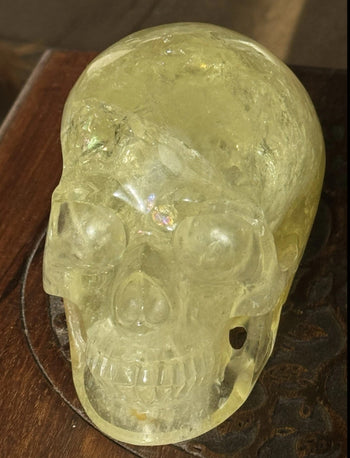 1.3kg natural citrine crystal skull – view 2