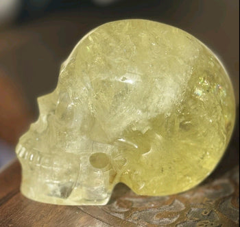 1.3kg natural citrine crystal skull – view 3