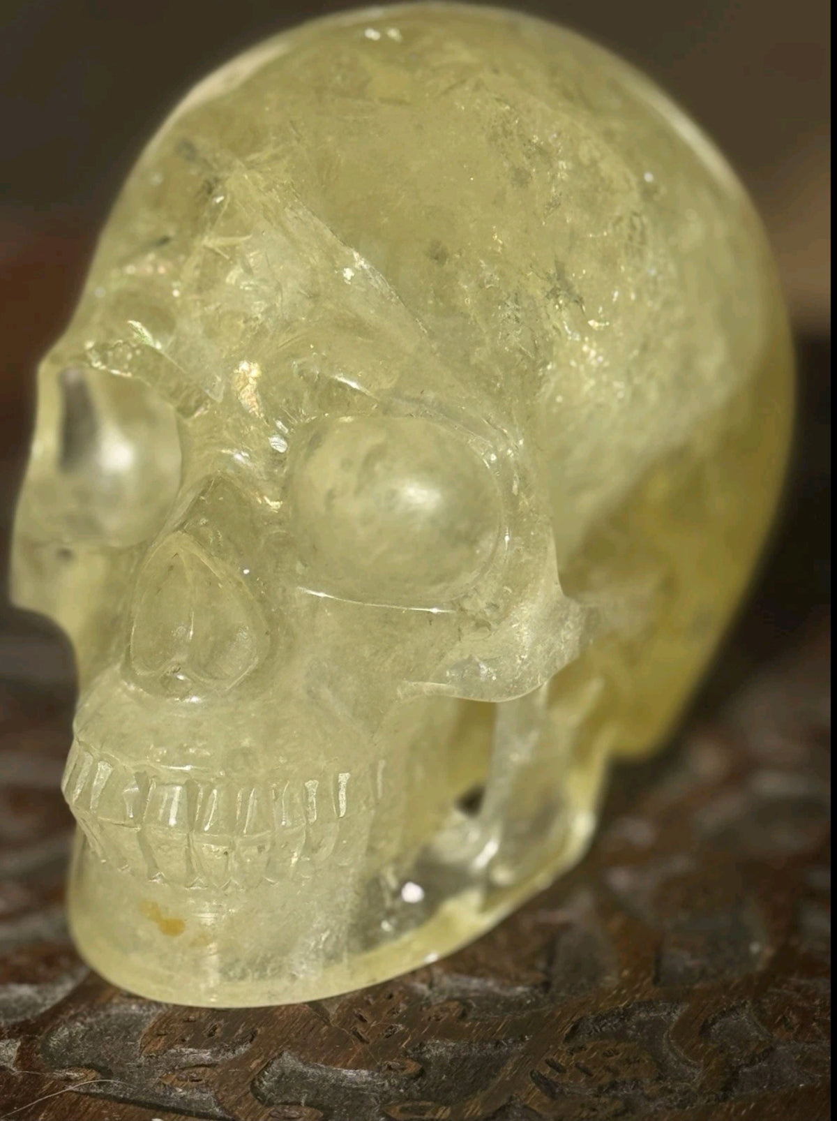 1.3kg natural citrine crystal skull